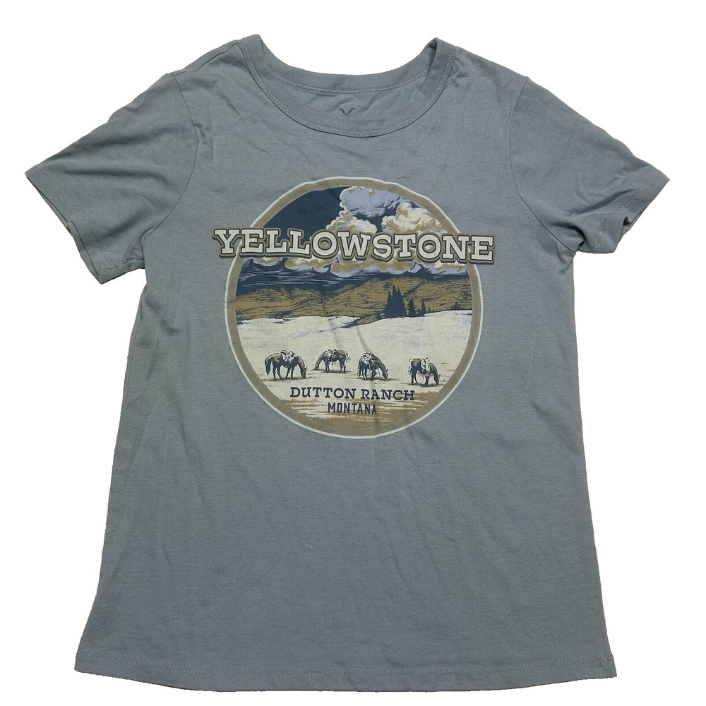 Yellowstone Shirt Men's‎ XS Blue Dutton Ranch Graphic Tee Destination TV Series